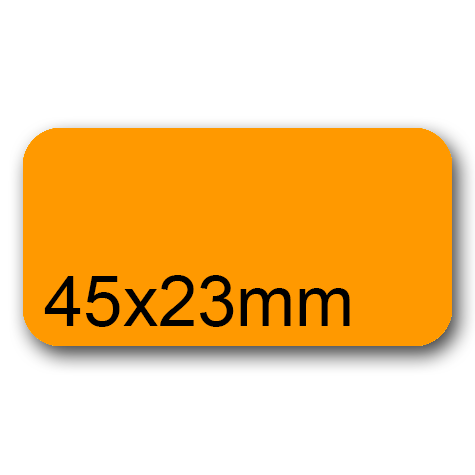 wereinaristea EtichetteAutoadesive, 45x23(23x45mm) Carta ARANCIONE, adesivo Permanente, angoli arrotondati, per ink-jet, laser e fotocopiatrici, su foglio A4 (210x297mm).