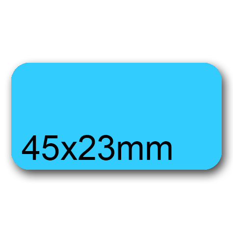 wereinaristea EtichetteAutoadesive, 45x23(23x45mm) Carta AZZURRO, adesivo Permanente, angoli arrotondati, per ink-jet, laser e fotocopiatrici, su foglio A4 (210x297mm).