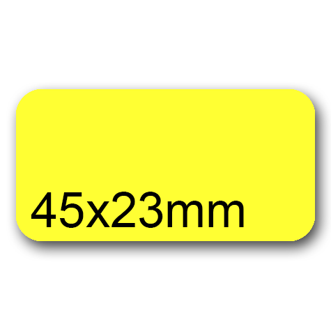 wereinaristea EtichetteAutoadesive, 45x23(23x45mm) Carta GIALLO, adesivo Permanente, angoli arrotondati, per ink-jet, laser e fotocopiatrici, su foglio A4 (210x297mm).