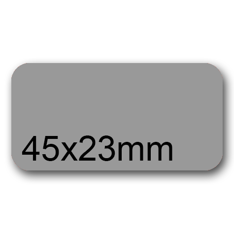 wereinaristea EtichetteAutoadesive, 45x23(23x45mm) Carta GRIGIO, adesivo Permanente, angoli arrotondati, per ink-jet, laser e fotocopiatrici, su foglio A4 (210x297mm).