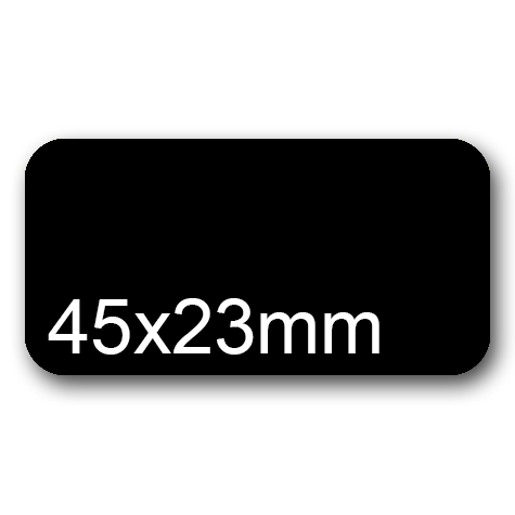 wereinaristea EtichetteAutoadesive, 45x23(23x45mm) Carta NERO, adesivo Permanente, angoli arrotondati, per ink-jet, laser e fotocopiatrici, su foglio A4 (210x297mm).