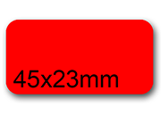 wereinaristea EtichetteAutoadesive, 45x23(23x45mm) Carta ROSSO, adesivo Permanente, angoli arrotondati, per ink-jet, laser e fotocopiatrici, su foglio A4 (210x297mm).