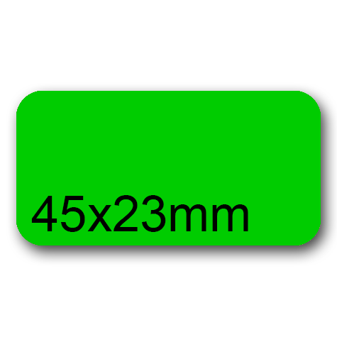 wereinaristea EtichetteAutoadesive, 45x23(23x45mm) Carta VERDE, adesivo Permanente, angoli arrotondati, per ink-jet, laser e fotocopiatrici, su foglio A4 (210x297mm).