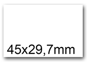 wereinaristea EtichetteAutoadesive, 45x29,7(29,7x45mm) Carta BIANCO, adesivo Permanente, angoli a spigolo, per ink-jet, laser e fotocopiatrici, su foglio A4 (210x297mm).