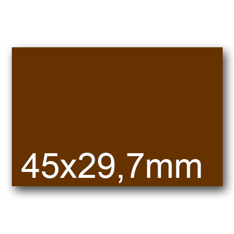 wereinaristea EtichetteAutoadesive, 45x29,7(29,7x45mm) Carta MARRONE, adesivo Permanente, angoli a spigolo, per ink-jet, laser e fotocopiatrici, su foglio A4 (210x297mm).
