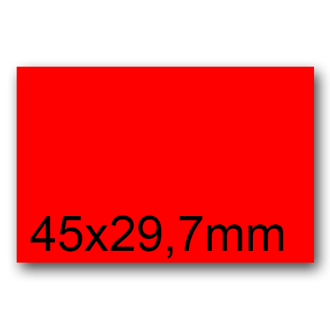 wereinaristea EtichetteAutoadesive, 45x29,7(29,7x45mm) Carta ROSSO, adesivo Permanente, angoli a spigolo, per ink-jet, laser e fotocopiatrici, su foglio A4 (210x297mm).