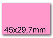 wereinaristea EtichetteAutoadesive, 45x29,7(29,7x45mm) Carta ROSA, adesivo Permanente, angoli a spigolo, per ink-jet, laser e fotocopiatrici, su foglio A4 (210x297mm).