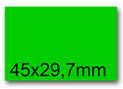 wereinaristea EtichetteAutoadesive, 45x29,7(29,7x45mm) Carta VERDE, adesivo Permanente, angoli a spigolo, per ink-jet, laser e fotocopiatrici, su foglio A4 (210x297mm) bra2996VE