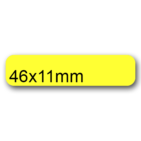 wereinaristea EtichetteAutoadesive, 46x11(11x46mm) Carta GIALLO, adesivo Permanente, angoli arrotondati, per ink-jet, laser e fotocopiatrici, su foglio A4 (210x297mm).