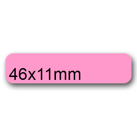 wereinaristea EtichetteAutoadesive, 46x11(11x46mm) Carta ROSA, adesivo Permanente, angoli arrotondati, per ink-jet, laser e fotocopiatrici, su foglio A4 (210x297mm).