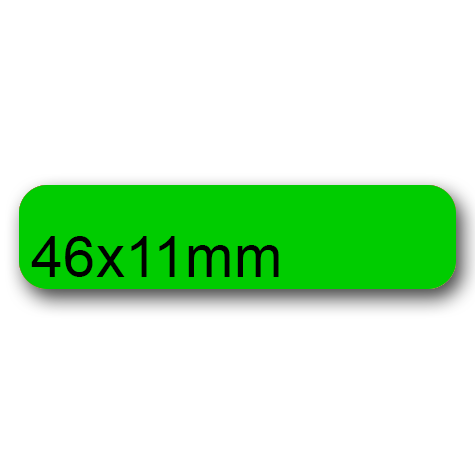 wereinaristea EtichetteAutoadesive, 46x11(11x46mm) Carta VERDE, adesivo Permanente, angoli arrotondati, per ink-jet, laser e fotocopiatrici, su foglio A4 (210x297mm).