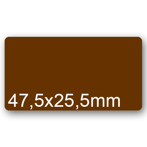 wereinaristea EtichetteAutoadesive, 47,5x25,5(25,5x47,5mm) Carta MARRONE, adesivo Permanente, angoli arrotondati, per ink-jet, laser e fotocopiatrici, su foglio A4 (210x297mm).