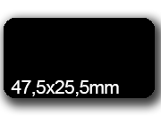 wereinaristea EtichetteAutoadesive, 47,5x25,5(25,5x47,5mm) Carta NERO, adesivo Permanente, angoli arrotondati, per ink-jet, laser e fotocopiatrici, su foglio A4 (210x297mm) bra3005NE