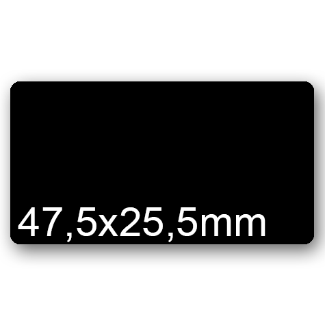 wereinaristea EtichetteAutoadesive, 47,5x25,5(25,5x47,5mm) Carta NERO, adesivo Permanente, angoli arrotondati, per ink-jet, laser e fotocopiatrici, su foglio A4 (210x297mm).