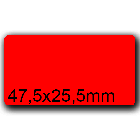 wereinaristea EtichetteAutoadesive, 47,5x25,5(25,5x47,5mm) Carta ROSSO, adesivo Permanente, angoli arrotondati, per ink-jet, laser e fotocopiatrici, su foglio A4 (210x297mm).