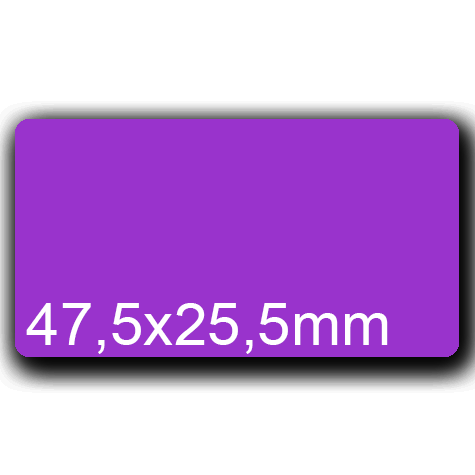 wereinaristea EtichetteAutoadesive, 47,5x25,5(25,5x47,5mm) Carta VIOLA, adesivo Permanente, angoli arrotondati, per ink-jet, laser e fotocopiatrici, su foglio A4 (210x297mm).