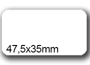wereinaristea EtichetteAutoadesive, COPRENTE, 47,5x35(35x47,5mm) Carta BIANCO, adesivo Permanente, angoli arrotondati, per ink-jet, laser e fotocopiatrici, su foglio A4 (210x297mm).