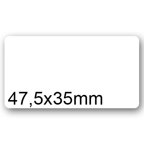wereinaristea EtichetteAutoadesive, COPRENTE, 47,5x35(35x47,5mm) Carta BIANCO, adesivo Permanente, angoli arrotondati, per ink-jet, laser e fotocopiatrici, su foglio A4 (210x297mm).