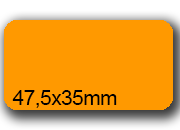 wereinaristea EtichetteAutoadesive, 47,5x35(35x47,5mm) Carta ARANCIONE, adesivo Permanente, angoli arrotondati, per ink-jet, laser e fotocopiatrici, su foglio A4 (210x297mm) bra3006AR