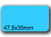 wereinaristea EtichetteAutoadesive, 47,5x35(35x47,5mm) Carta AZZURRO, adesivo Permanente, angoli arrotondati, per ink-jet, laser e fotocopiatrici, su foglio A4 (210x297mm).