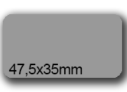 wereinaristea EtichetteAutoadesive, 47,5x35(35x47,5mm) Carta GRIGIO, adesivo Permanente, angoli arrotondati, per ink-jet, laser e fotocopiatrici, su foglio A4 (210x297mm) BRA3006gr