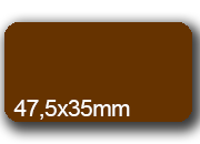 wereinaristea EtichetteAutoadesive, 47,5x35(35x47,5mm) Carta MARRONE, adesivo Permanente, angoli arrotondati, per ink-jet, laser e fotocopiatrici, su foglio A4 (210x297mm).