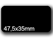 wereinaristea EtichetteAutoadesive, 47,5x35(35x47,5mm) Carta NERO, adesivo Permanente, angoli arrotondati, per ink-jet, laser e fotocopiatrici, su foglio A4 (210x297mm).