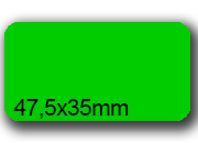 wereinaristea EtichetteAutoadesive, 47,5x35(35x47,5mm) Carta VERDE, adesivo Permanente, angoli arrotondati, per ink-jet, laser e fotocopiatrici, su foglio A4 (210x297mm).