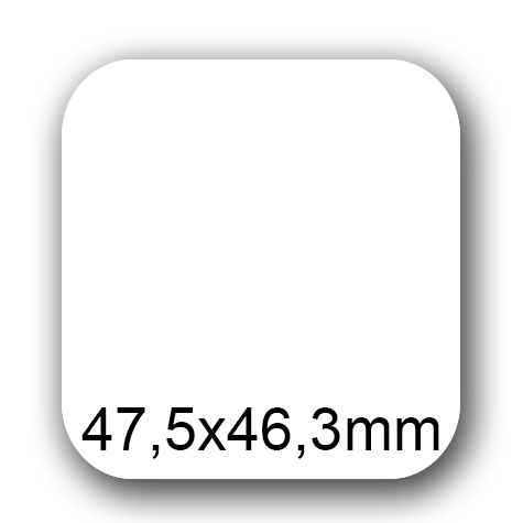 wereinaristea EtichetteAutoadesive, COPRENTE, 47,5x46,3(46,3x47,5mm) Carta BIANCO, adesivo Permanente, angoli arrotondati, per ink-jet, laser e fotocopiatrici, su foglio A4 (210x297mm).