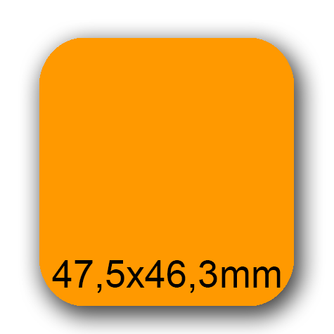 wereinaristea EtichetteAutoadesive, 47,5x46,3(46,3x47,5mm) Carta ARANCIONE, adesivo Permanente, angoli arrotondati, per ink-jet, laser e fotocopiatrici, su foglio A4 (210x297mm).