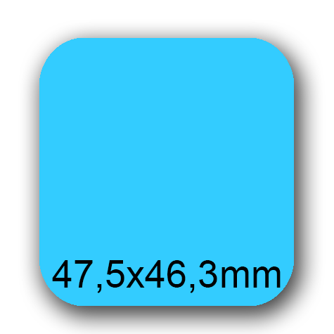 wereinaristea EtichetteAutoadesive, 47,5x46,3(46,3x47,5mm) Carta AZZURRO, adesivo Permanente, angoli arrotondati, per ink-jet, laser e fotocopiatrici, su foglio A4 (210x297mm).