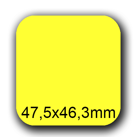 wereinaristea EtichetteAutoadesive, 47,5x46,3(46,3x47,5mm) Carta GIALLO, adesivo Permanente, angoli arrotondati, per ink-jet, laser e fotocopiatrici, su foglio A4 (210x297mm).