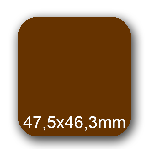 wereinaristea EtichetteAutoadesive, 47,5x46,3(46,3x47,5mm) Carta MARRONE, adesivo Permanente, angoli arrotondati, per ink-jet, laser e fotocopiatrici, su foglio A4 (210x297mm).