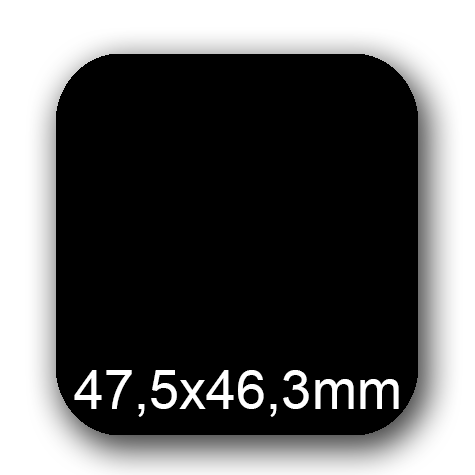 wereinaristea EtichetteAutoadesive, 47,5x46,3(46,3x47,5mm) Carta NERO, adesivo Permanente, angoli arrotondati, per ink-jet, laser e fotocopiatrici, su foglio A4 (210x297mm).