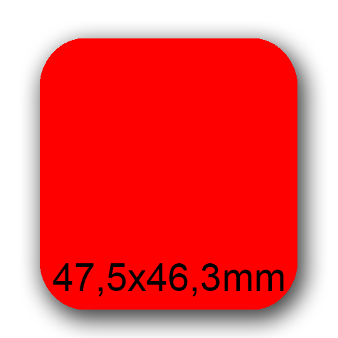 wereinaristea EtichetteAutoadesive, 47,5x46,3(46,3x47,5mm) Carta ROSSO, adesivo Permanente, angoli arrotondati, per ink-jet, laser e fotocopiatrici, su foglio A4 (210x297mm).