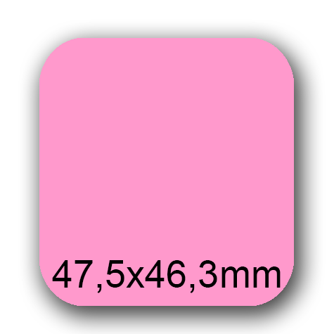 wereinaristea EtichetteAutoadesive, 47,5x46,3(46,3x47,5mm) Carta ROSA, adesivo Permanente, angoli arrotondati, per ink-jet, laser e fotocopiatrici, su foglio A4 (210x297mm).