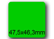 wereinaristea EtichetteAutoadesive, 47,5x46,3(46,3x47,5mm) Carta VERDE, adesivo Permanente, angoli arrotondati, per ink-jet, laser e fotocopiatrici, su foglio A4 (210x297mm) bra3007VE
