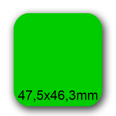 wereinaristea EtichetteAutoadesive, 47,5x46,3(46,3x47,5mm) Carta VERDE, adesivo Permanente, angoli arrotondati, per ink-jet, laser e fotocopiatrici, su foglio A4 (210x297mm).