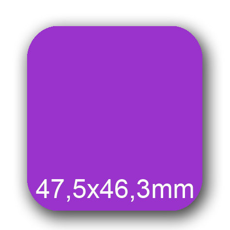 wereinaristea EtichetteAutoadesive, 47,5x46,3(46,3x47,5mm) Carta VIOLA, adesivo Permanente, angoli arrotondati, per ink-jet, laser e fotocopiatrici, su foglio A4 (210x297mm).