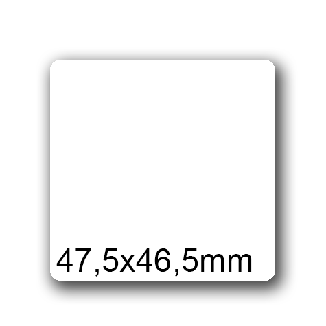 wereinaristea EtichetteAutoadesive, 47,5x46,5(46,5x47,5mm) Carta BIANCO, adesivo Permanente, angoli arrotondati, per ink-jet, laser e fotocopiatrici, su foglio A4 (210x297mm).