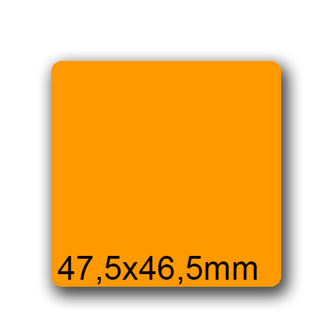 wereinaristea EtichetteAutoadesive, 47,5x46,5(46,5x47,5mm) Carta ARANCIONE, adesivo Permanente, angoli arrotondati, per ink-jet, laser e fotocopiatrici, su foglio A4 (210x297mm).