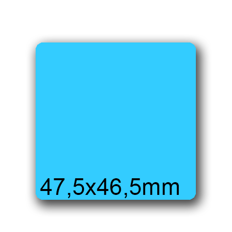 wereinaristea EtichetteAutoadesive, 47,5x46,5(46,5x47,5mm) Carta AZZURRO, adesivo Permanente, angoli arrotondati, per ink-jet, laser e fotocopiatrici, su foglio A4 (210x297mm).