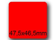 wereinaristea EtichetteAutoadesive, 47,5x46,5(46,5x47,5mm) Carta ROSSO, adesivo Permanente, angoli arrotondati, per ink-jet, laser e fotocopiatrici, su foglio A4 (210x297mm).