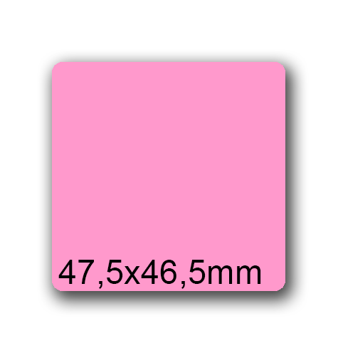 wereinaristea EtichetteAutoadesive, 47,5x46,5(46,5x47,5mm) Carta ROSA, adesivo Permanente, angoli arrotondati, per ink-jet, laser e fotocopiatrici, su foglio A4 (210x297mm).