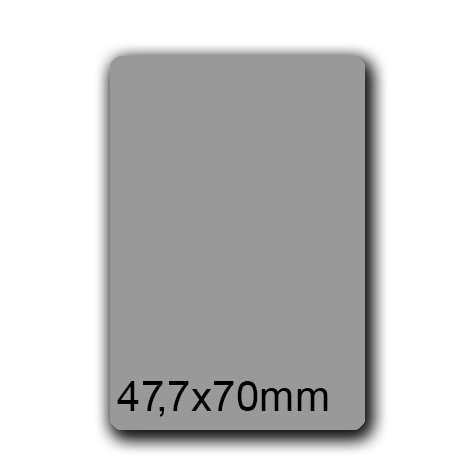 wereinaristea EtichetteAutoadesive, 47,7x70(70x47,7mm) Carta GRIGIO, adesivo Permanente, angoli arrotondati, per ink-jet, laser e fotocopiatrici, su foglio A4 (210x297mm).