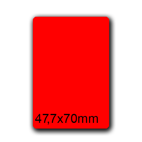 wereinaristea EtichetteAutoadesive, 47,7x70(70x47,7mm) Carta ROSSO, adesivo Permanente, angoli arrotondati, per ink-jet, laser e fotocopiatrici, su foglio A4 (210x297mm).