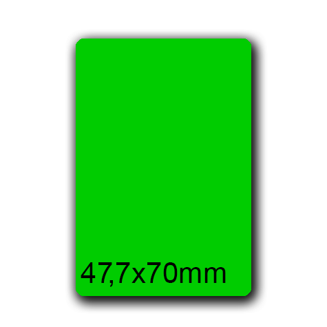 wereinaristea EtichetteAutoadesive, 47,7x70(70x47,7mm) Carta VERDE, adesivo Permanente, angoli arrotondati, per ink-jet, laser e fotocopiatrici, su foglio A4 (210x297mm).