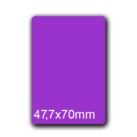 wereinaristea EtichetteAutoadesive, 47,7x70(70x47,7mm) Carta VIOLA, adesivo Permanente, angoli arrotondati, per ink-jet, laser e fotocopiatrici, su foglio A4 (210x297mm).