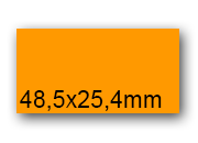 wereinaristea EtichetteAutoadesive, 48,5x25,4(25,4x48,5mm) Carta ARANCIONE, adesivo Permanente, angoli a spigolo, per ink-jet, laser e fotocopiatrici, su foglio A4 (210x297mm) bra3015AR