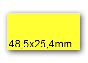 wereinaristea EtichetteAutoadesive, 48,5x25,4(25,4x48,5mm) Carta GIALLO, adesivo Permanente, angoli a spigolo, per ink-jet, laser e fotocopiatrici, su foglio A4 (210x297mm) bra3015GI